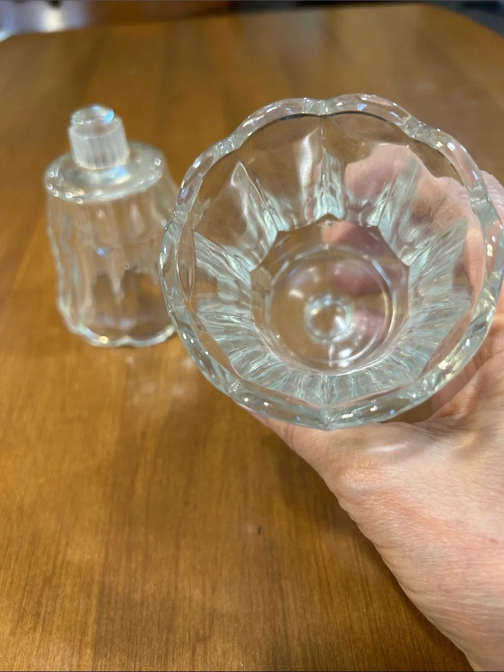 Pair of Clear Glass tulip-Shaped Votive Holders
